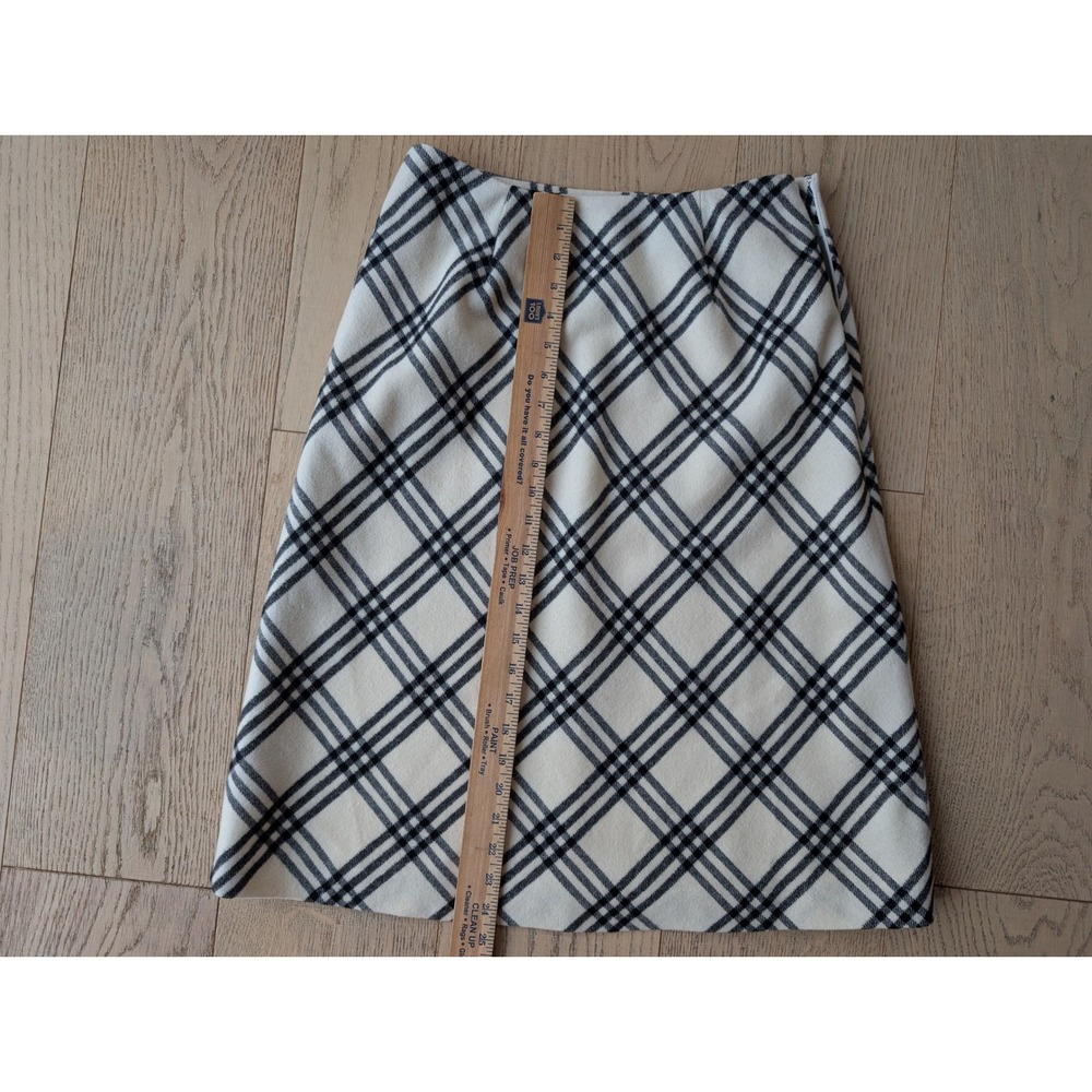 Kate Hill Wool Skirt Black and Cream Plaid Check Career‎ Fall Winter Women's 6 - Picture 6 of 7